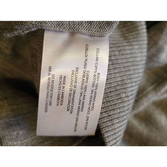 NWT Banana Republic Sweater Women's XL Grey V Neck Merino Wool Pullover - Picture 4 of 5